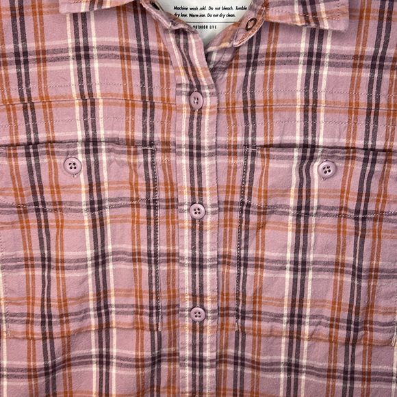 REI Co-Op Long Sleeve Shirt Size Sm Flannel Purple/Lavender Plaid Organic Cotton - Picture 4 of 8